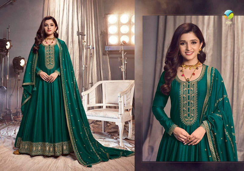 Vinay Fashion Apsara Silk Georgette Embroidered Work Gown Collection