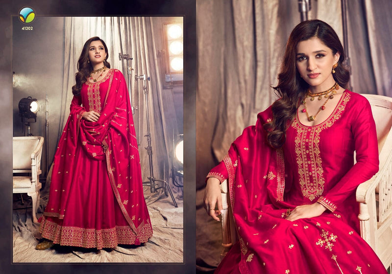 Vinay Fashion Apsara Silk Georgette Embroidered Work Gown Collection