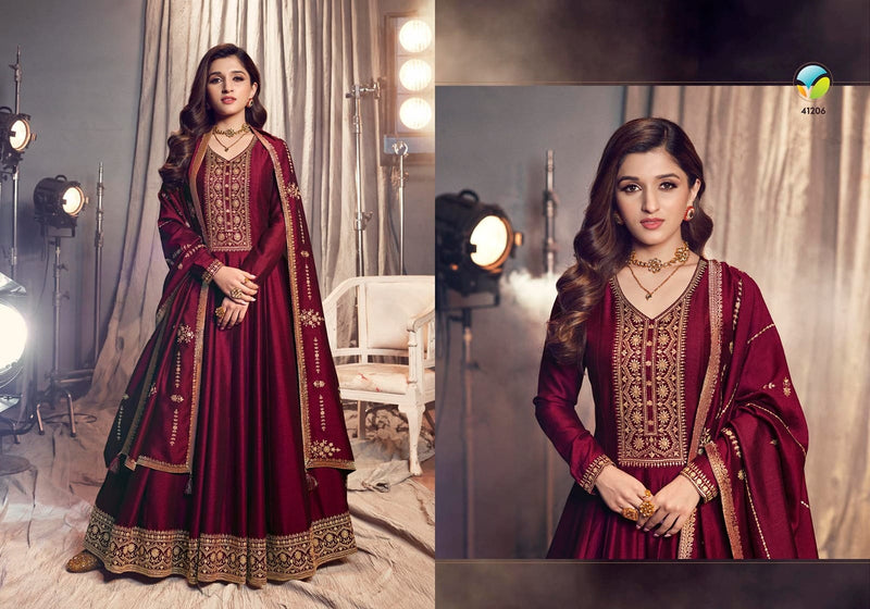 Vinay Fashion Apsara Silk Georgette Embroidered Work Gown Collection