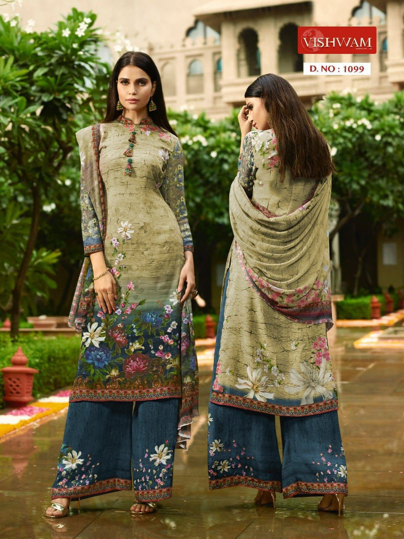 Vishwam Fabrics Cafe Latte Crepe Mrter Digital Printed Salwar Suit