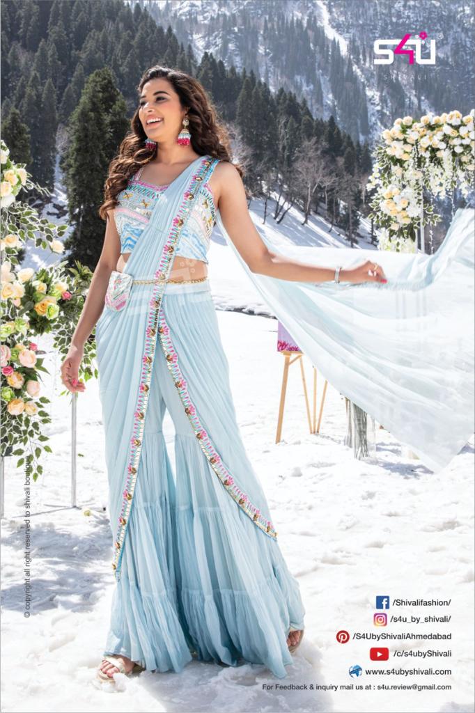 S4U Shivali The Wedding Saga Designer Wedding Wear Ready Made Indo Western  Suits