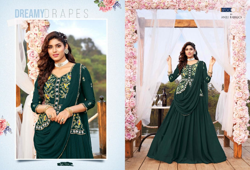 Anju Fabrics Wedding Masti Georgette Designer Ready Made Wedding Wear Salwar Kameez