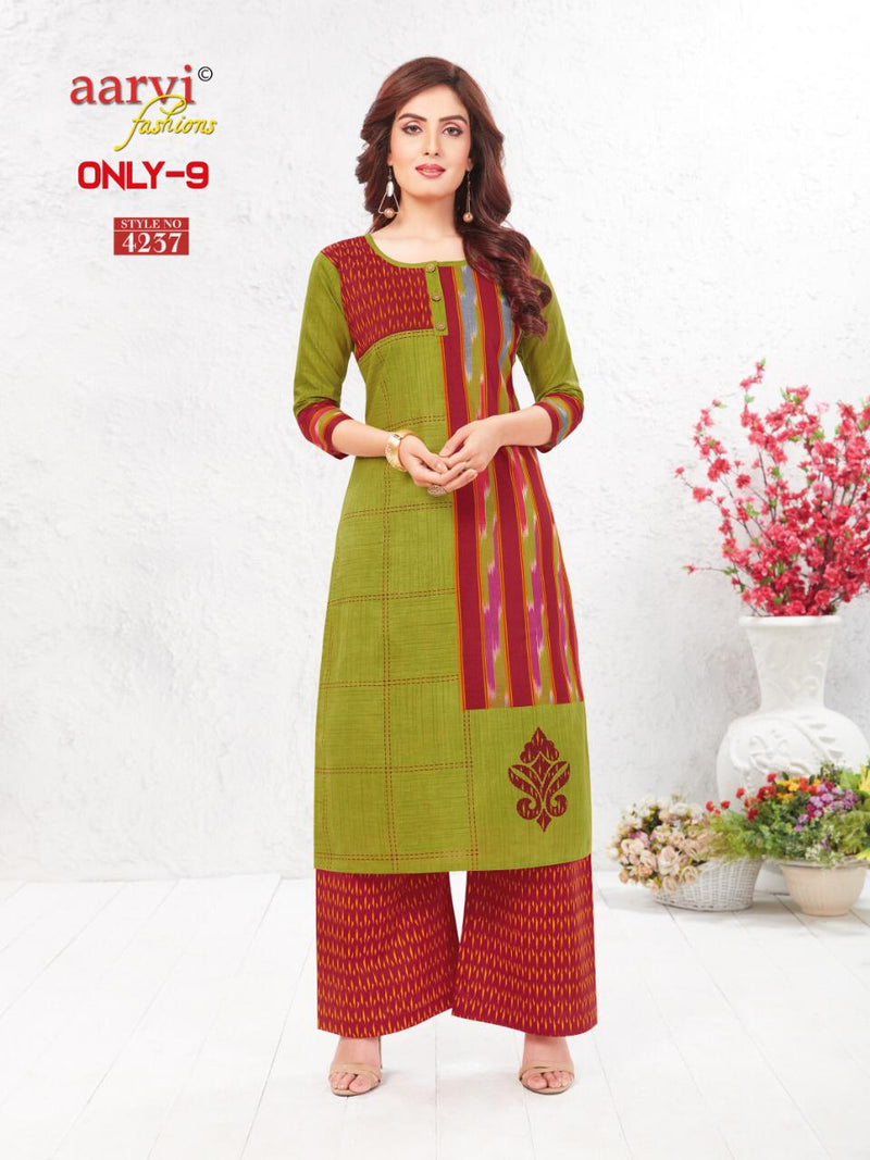 Aarvi Fashion Only 9 Heavy Cotton Fancy Kurtis With Plazo