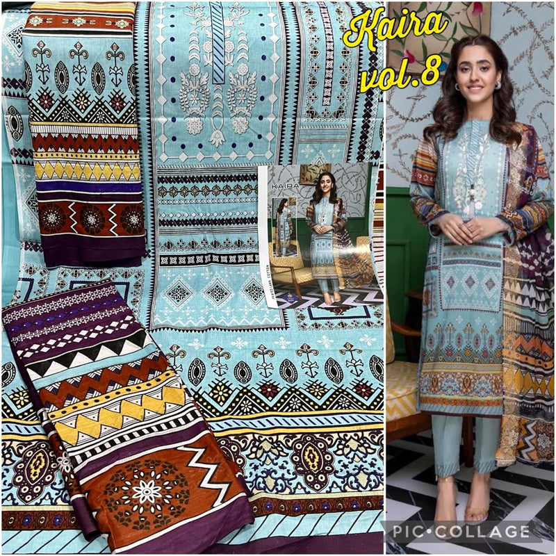 Keval Fab Kaira Luxury Lawn Vol 8 Lawn Cotton  Printed Pakistani Style Printed Party Wear Salwar Suits