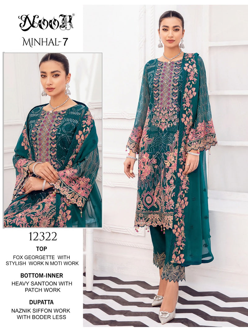 Noor Minhal Vol 7 Georgette With Heavy Embroidery Work Stylish Designer Pakistani Salwar kameez