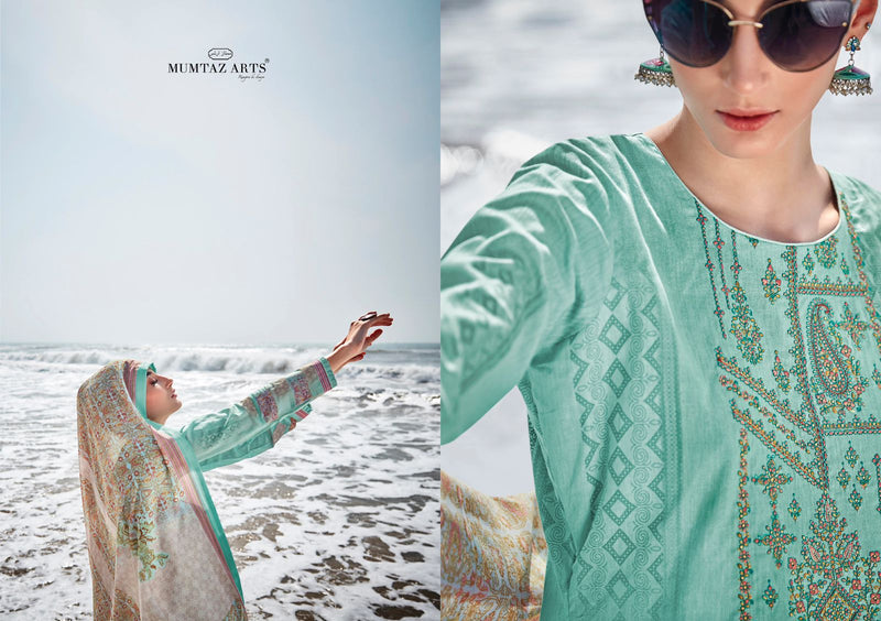 Mumtaz Arts Samah Pure Lawn cotton With Embroidery Work Stylish Designer Party Wear salwar Kameez