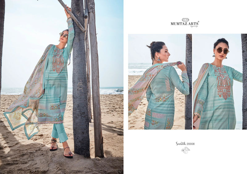 Mumtaz Arts Samah Pure Lawn cotton With Embroidery Work Stylish Designer Party Wear salwar Kameez