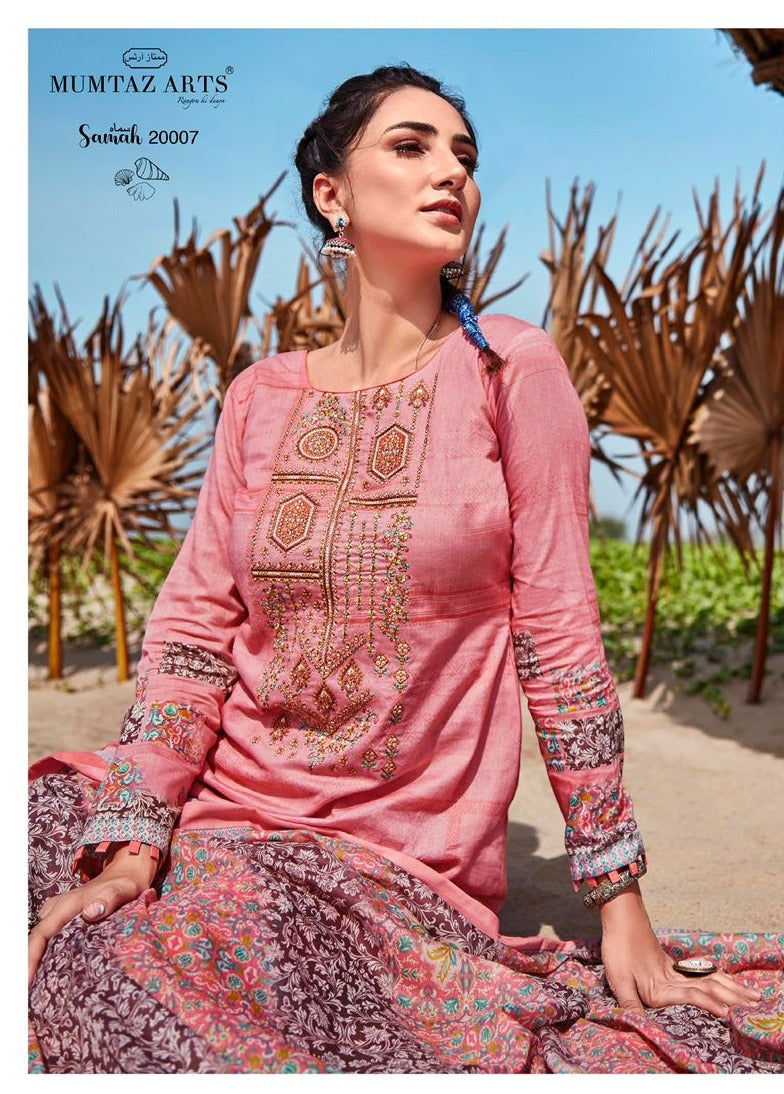 Mumtaz Arts Samah Pure Lawn cotton With Embroidery Work Stylish Designer Party Wear salwar Kameez