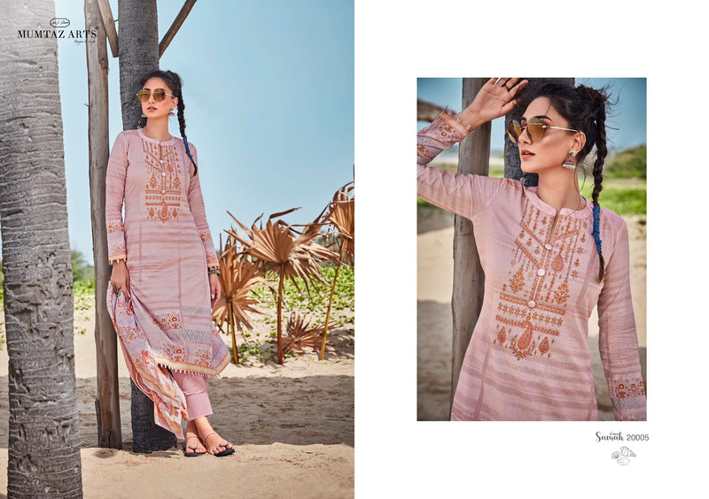 Mumtaz Arts Samah Pure Lawn cotton With Embroidery Work Stylish Designer Party Wear salwar Kameez