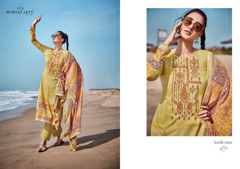 Mumtaz Arts Samah Pure Lawn cotton With Embroidery Work Stylish Designer Party Wear salwar Kameez