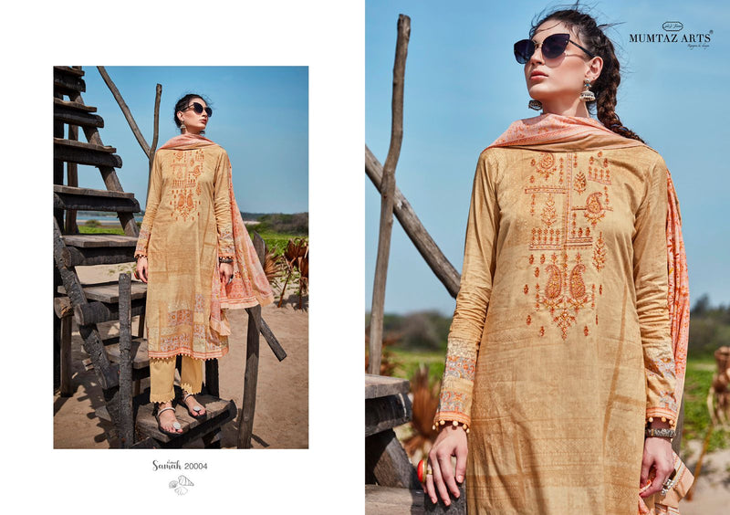 Mumtaz Arts Samah Pure Lawn cotton With Embroidery Work Stylish Designer Party Wear salwar Kameez