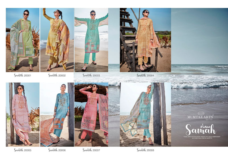 Mumtaz Arts Samah Pure Lawn cotton With Embroidery Work Stylish Designer Party Wear salwar Kameez