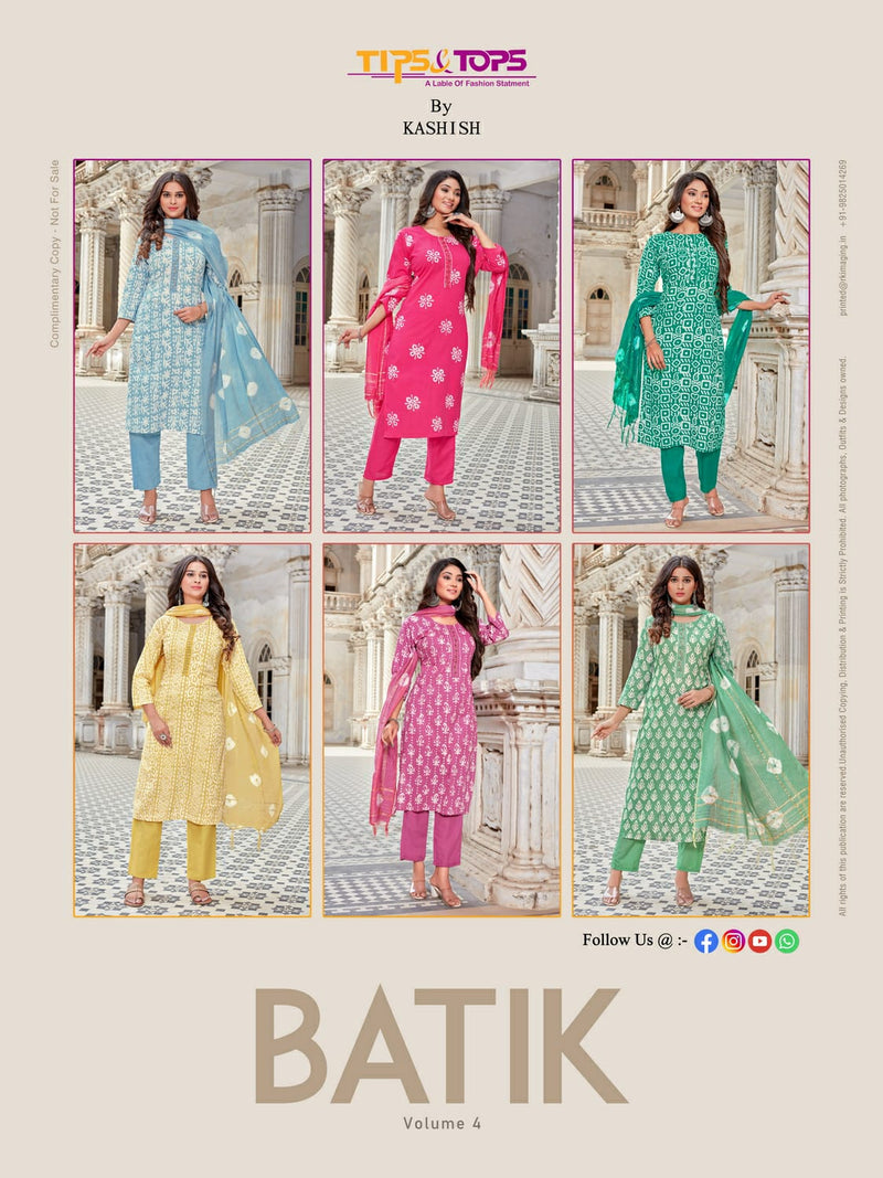 Tips & Tops Batik Vol 04 Heavy Cotton Stylish Designer Fancy Hand Work Fancy Kurti