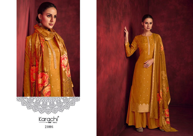 Karachi Kesar Dilreet Dola Jacouard With Embroidery Work Stylish Designer Casual Look Salwar Suit