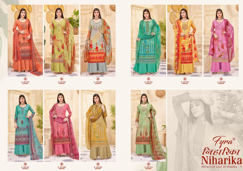 Fyra Niharika Pure Cambric Cotton with Embroidery Work Stylish Designer Casual Look Salwar Suit