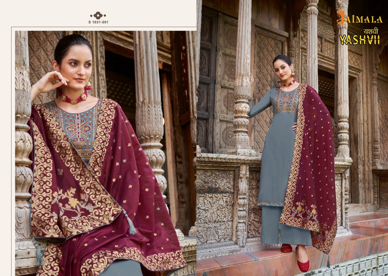 Jaimala Yashvi Jam cotton With Heavy Embroidery Work Stylish Designer Fancy Printed Salwar Suit