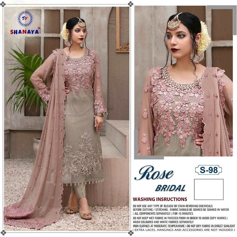 Rose Bridel S 98 Fox Georgette Stylish Hand Work Designer Salwar Kameez