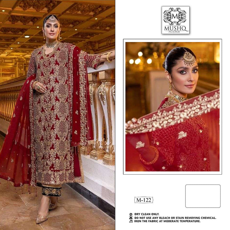 Mushq M-122 Fox Georgette Stylish Embroidery Work Designer wedding Wear Pakistani Salwar Suit