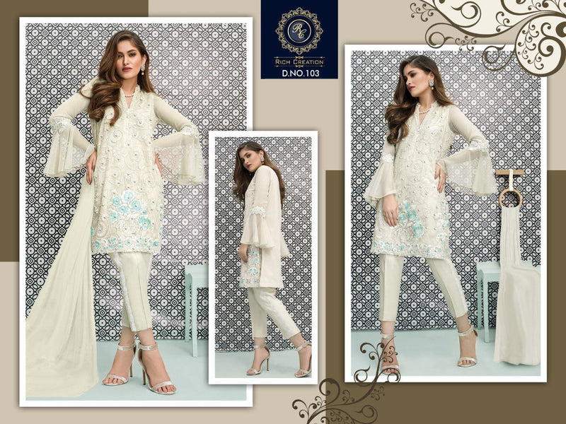 Rich Creation Dno 103 Georgette Stylish Designer Party Wear Salwar Kameez