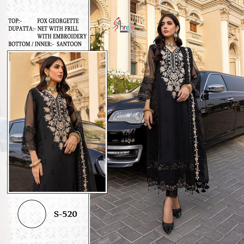 Shree Fab S 520 Fox Georgette Stylish Designer Party Wear Salwar Kameez