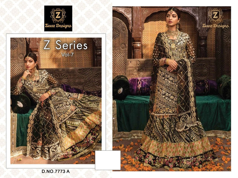 Ziaas Designs Dno 7773 A Georgette Stylish Designer Wedding Wear Salwar Kameez