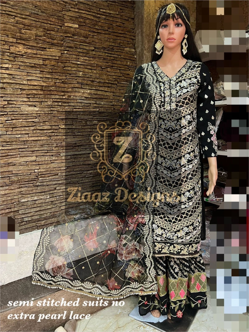 Ziaas Designs Dno 7773 A Georgette Stylish Designer Wedding Wear Salwar Kameez