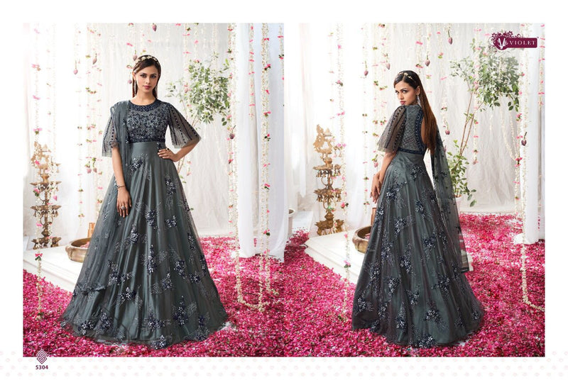 Swagat Violet Dno 5304  Butterfly Net Stylish Designer Party Wear Salwar Suit