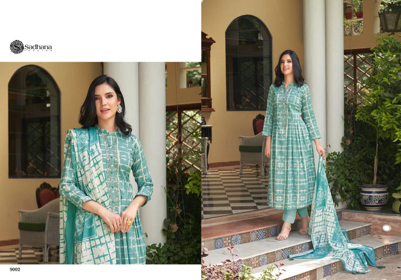 Sadhana Aasmani Cotton Digital Printing Stylish Designer Casual Wear Salwar Suit