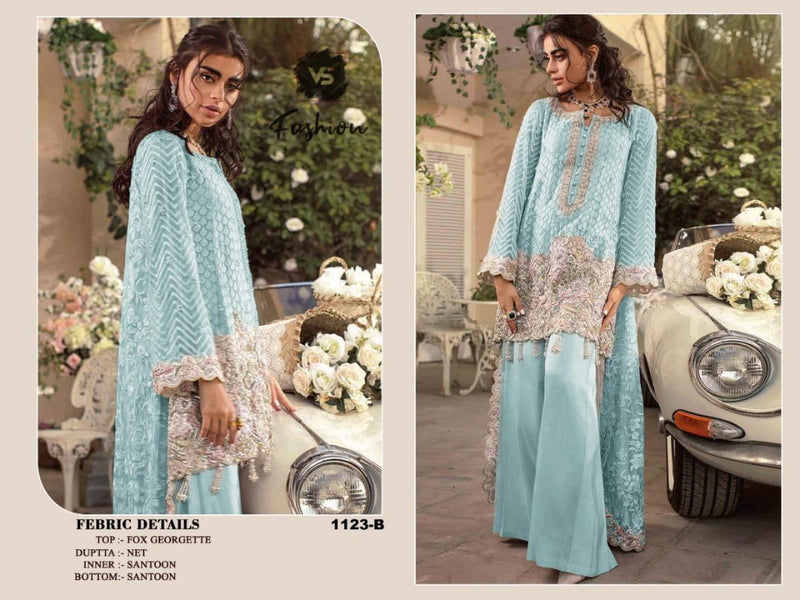 Vs Fashion Dno 123 Fox Georgette Stylish Designer Party Wear Salwar Kameez