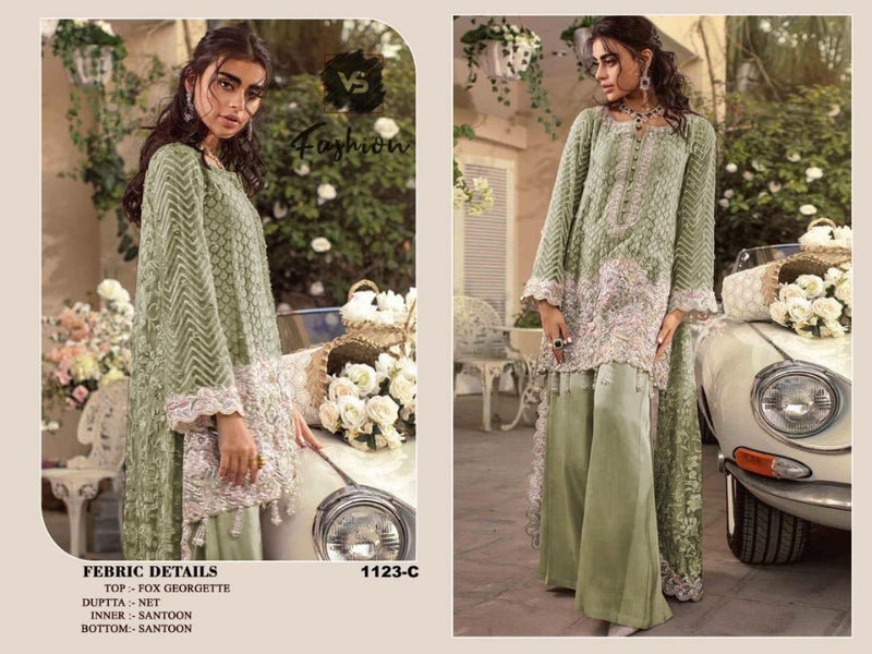 Vs Fashion Dno 123 Fox Georgette Stylish Designer Party Wear Salwar Kameez