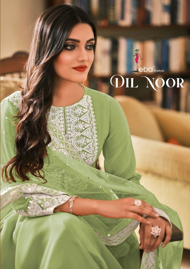 Eba Lifestyle Dil Noor Georgette With Embroidery Work Stylish Designer Wear Kurti