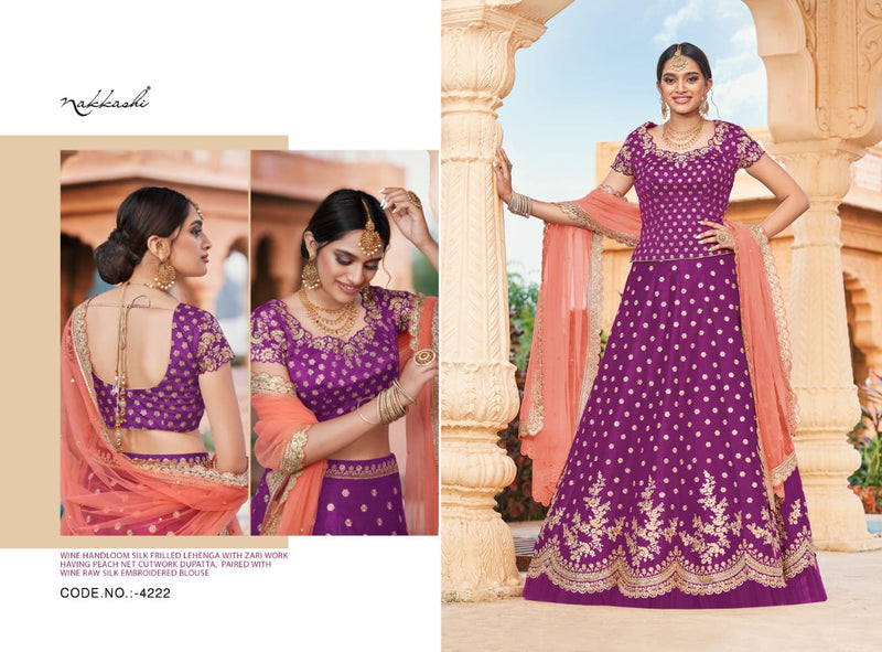 Nakkashi Dno 4222 silk with Zari Work Stylish Designer Wedding Wear Lehenga Choli