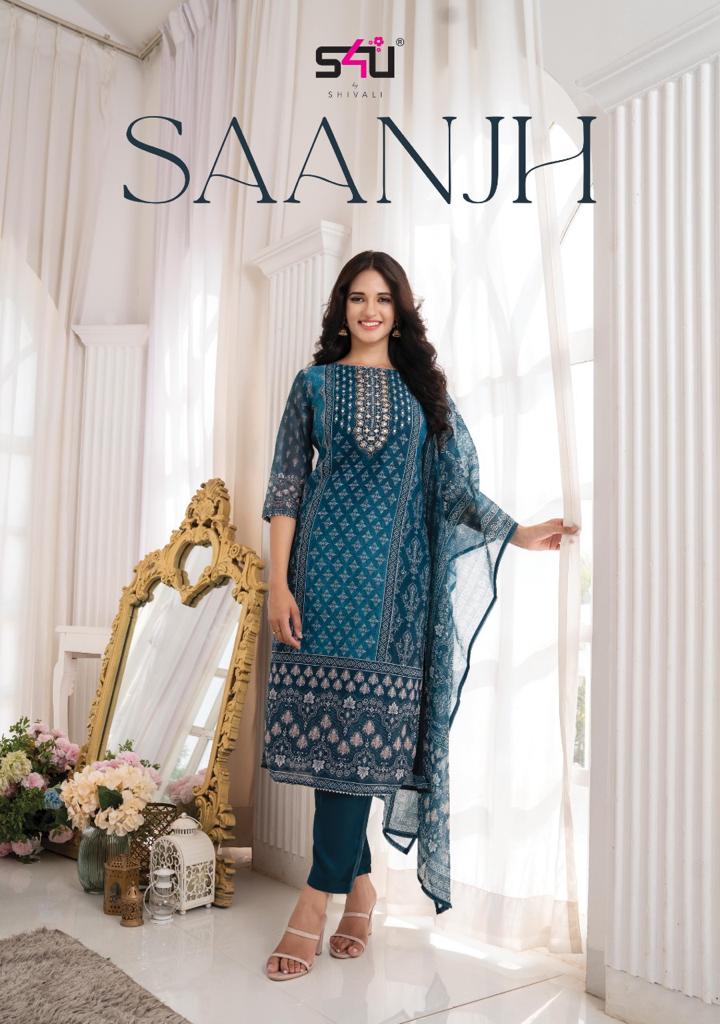 S4u Shivali Saanjh Fancy Stylish Designer Casual Summer Look Kurta With Pant And Dupatta