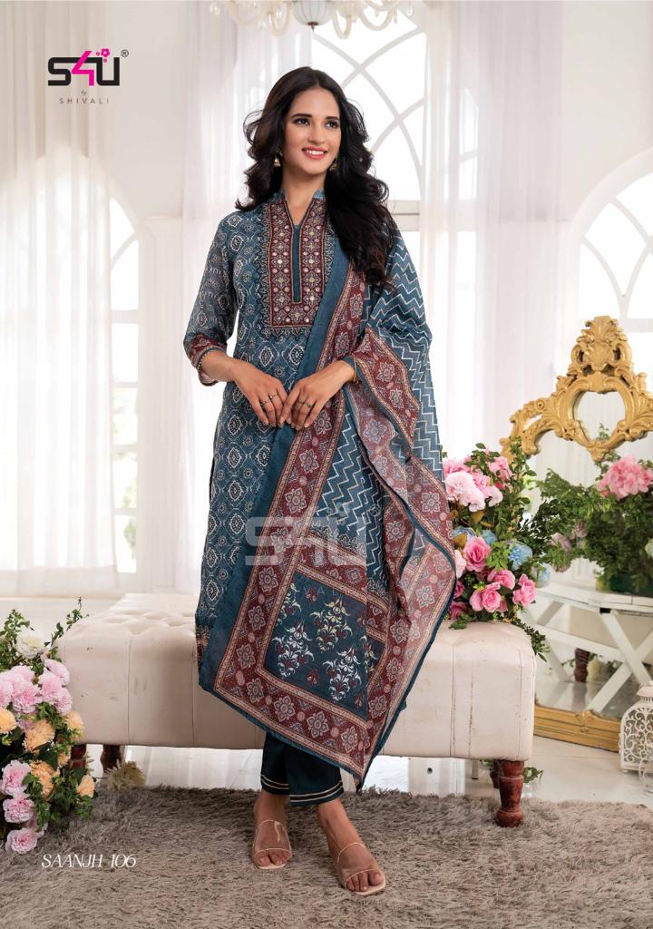 S4u Shivali Saanjh Fancy Stylish Designer Casual Summer Look Kurta With Pant And Dupatta