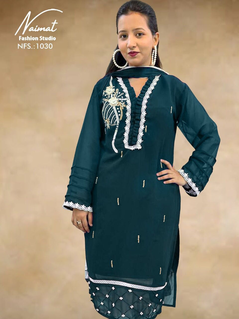 Naimat Fashion Studio Dno 1030 C Georgette With Handwork Stylish Designer Pakistani Style Kurti