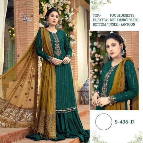 Shree Fab Dno 436 Fox Georgette Stylish Designer Party Wear Salwar Suit