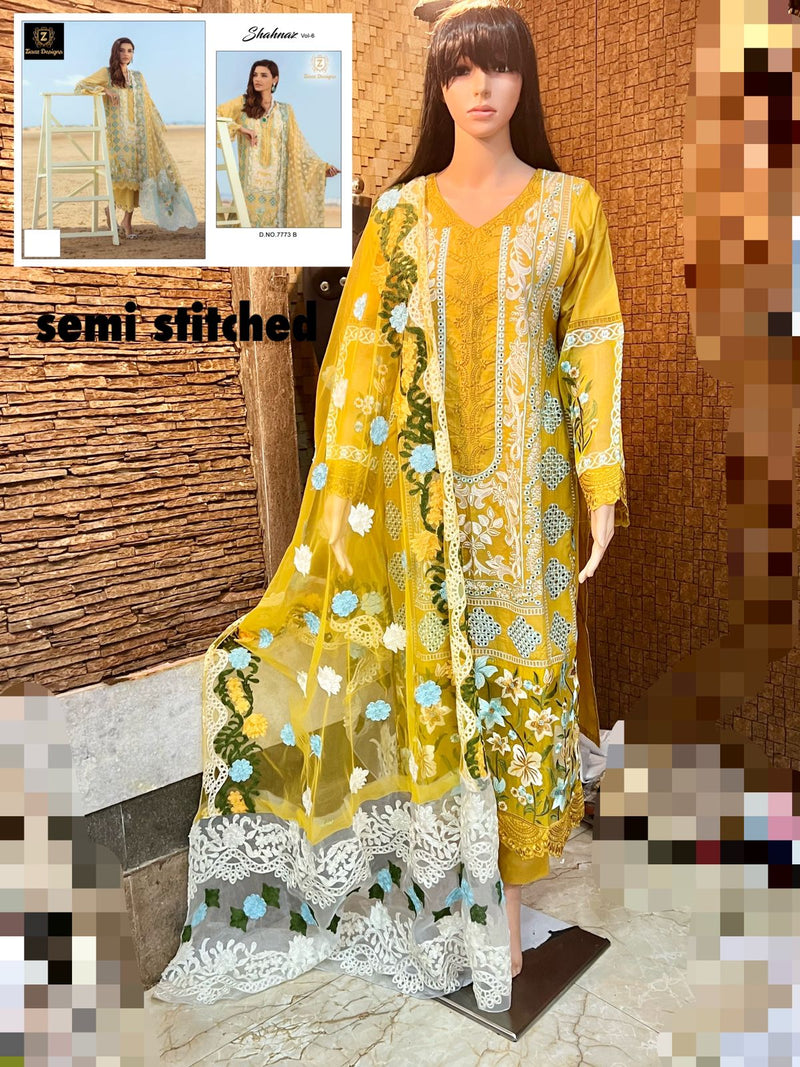 Ziaaz Designs Shehnaz Vol 6 Cambric Cotton With Embroidered Stylish Designer Party Wear Salwar SuitZiaaz Designs Shehnaz Vol 6 Cambric Cotton With Embroidered Stylish Designer Party Wear Salwar Suit