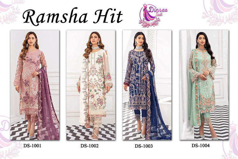 Dinsaa Suit Ramsha Hit Georgette Stylish Designer Party Wear Pakistani Style Salwar Suit