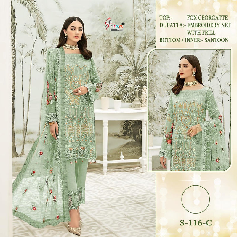 Shree Fabs Dno S 116 C Georgette With Heavy Embroidery Stylish Designer Pakistani Salwar Kameez