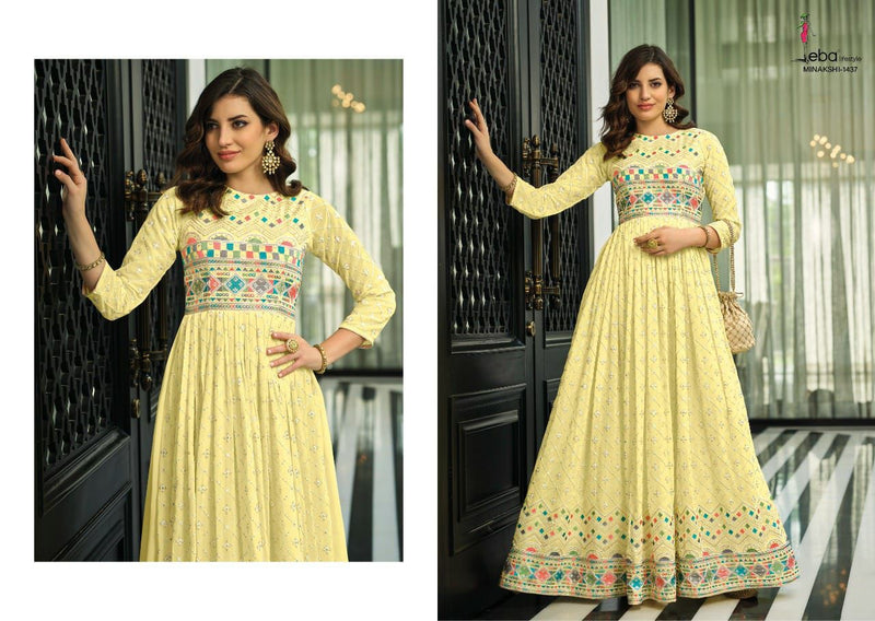 Eba Lifestyle Dno Minakshi Georgette With Heavy Emboidery Work Stylish Designer Party Wear Kurti