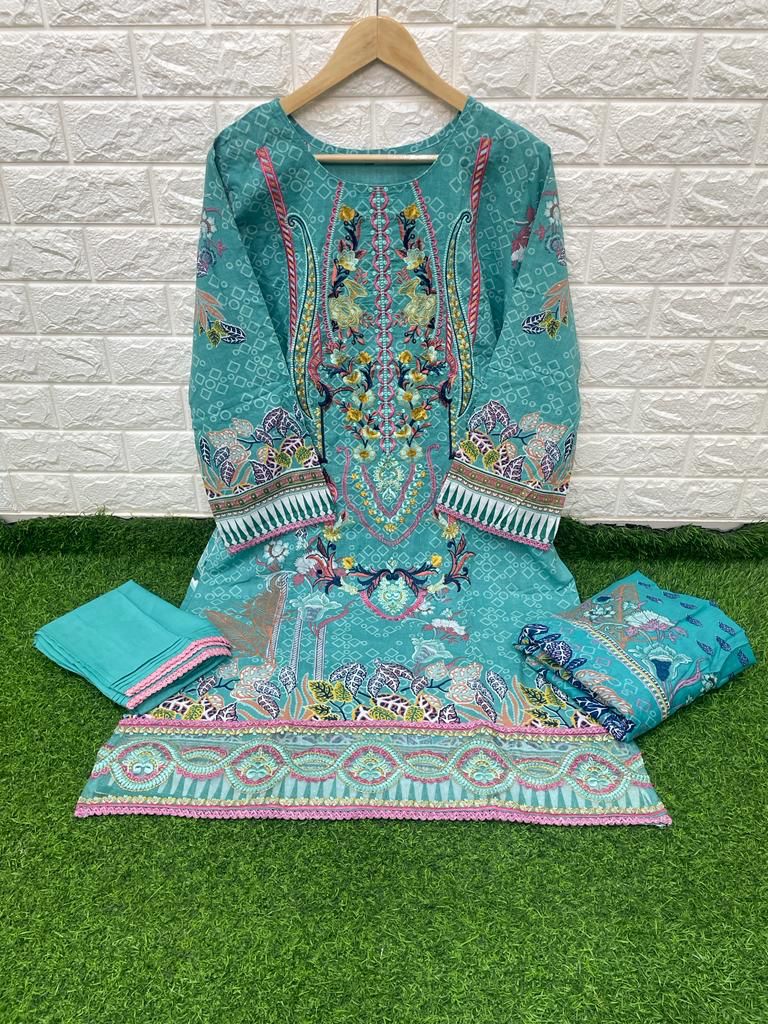 Deepsy Suit Dno 227 Pure Cotton Embroidery Work Stylish Designer Party Wear Pret Kurti