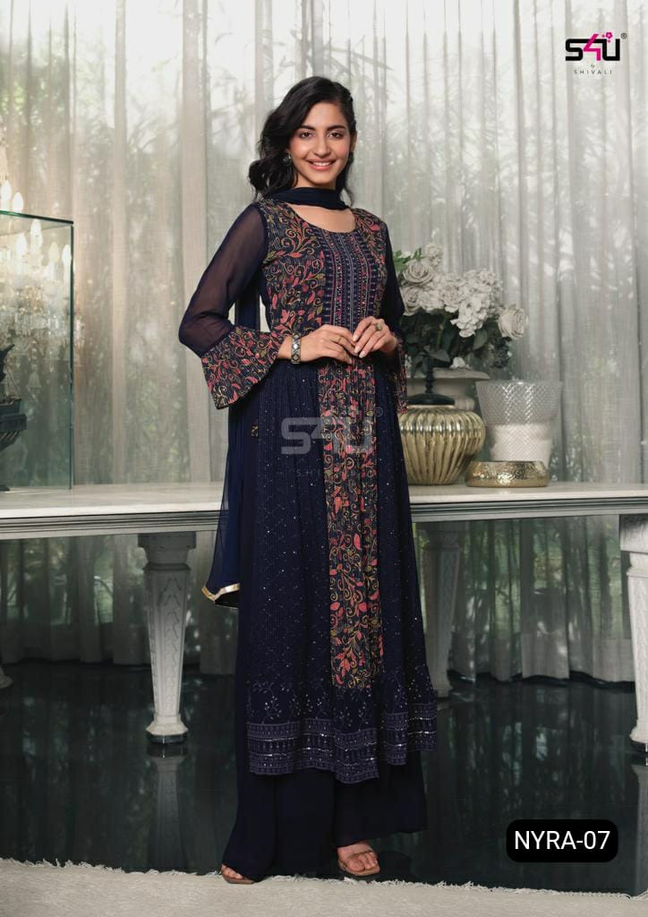 S4u Shivali Nyra 07 Georgette With Embroidery Work Stylish Designer Party Wear Long Kurti