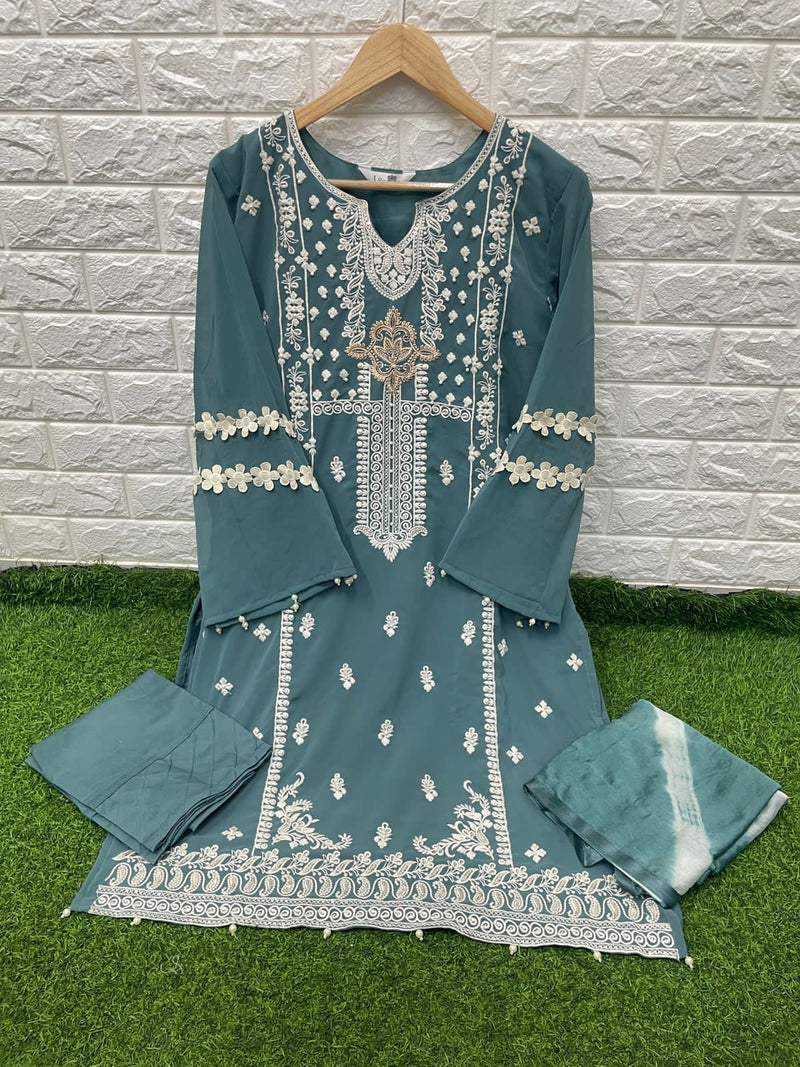 Luxuria Trendz Dno 1194 Fox Georgette With Embroidery Work Stylish Designer Party Wear Pret Kurti