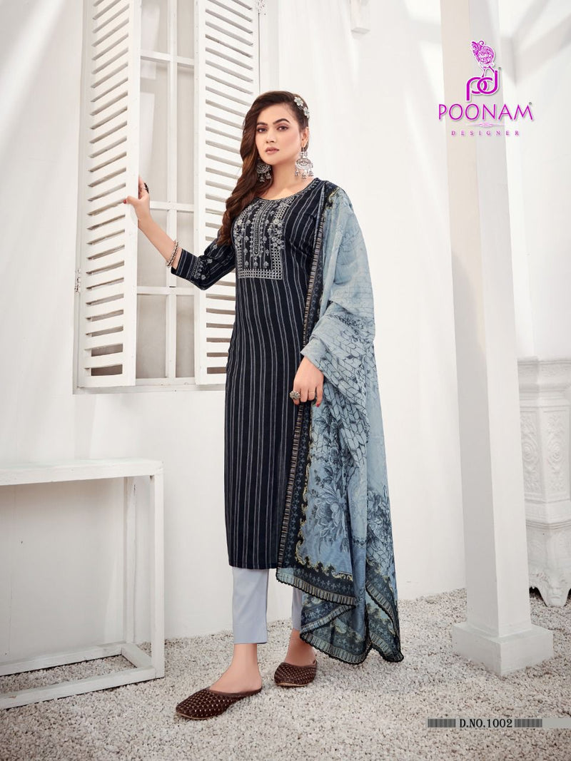 Poonam Maharani Dno 01 To 06 Pure Rayon With Embroidery Stylish Designer Party Wear Kurti