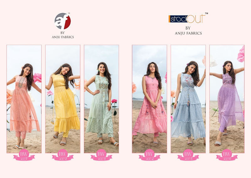 Anju Fabrics Majesty Pure Cotton Mirror With Heavy Hand Work Stylish  Designer Party Wear Fancy Kurti