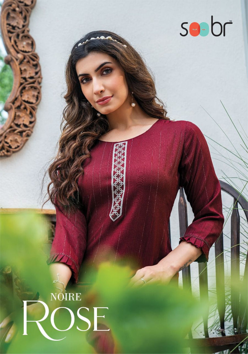 Soobr Rose Noire Rayon Stylish Designer  casual Wear Kurti