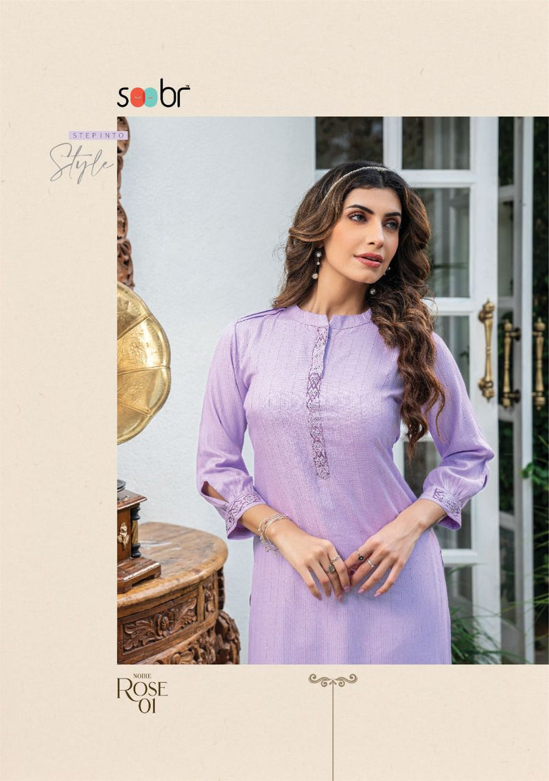 Soobr Rose Noire Rayon Stylish Designer  casual Wear Kurti