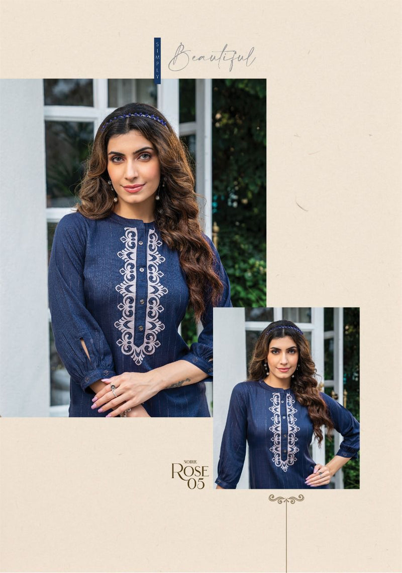 Soobr Rose Noire Rayon Stylish Designer  casual Wear Kurti