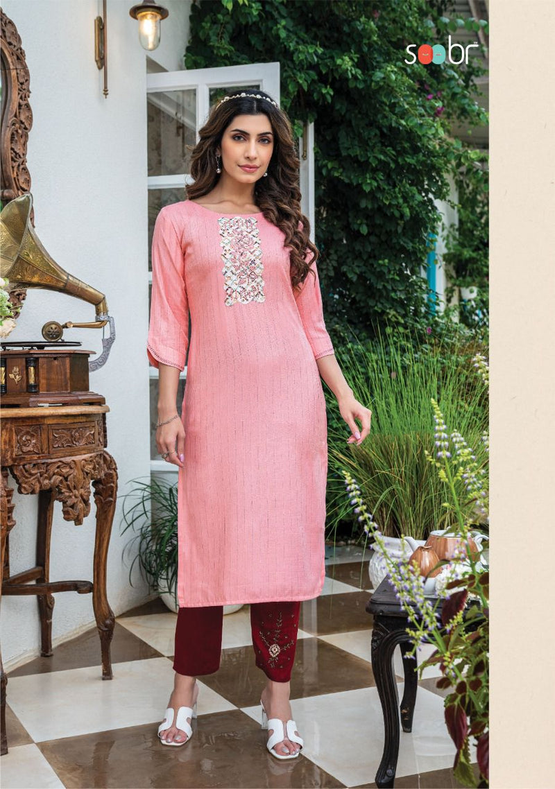 Soobr Rose Noire Rayon Stylish Designer  casual Wear Kurti