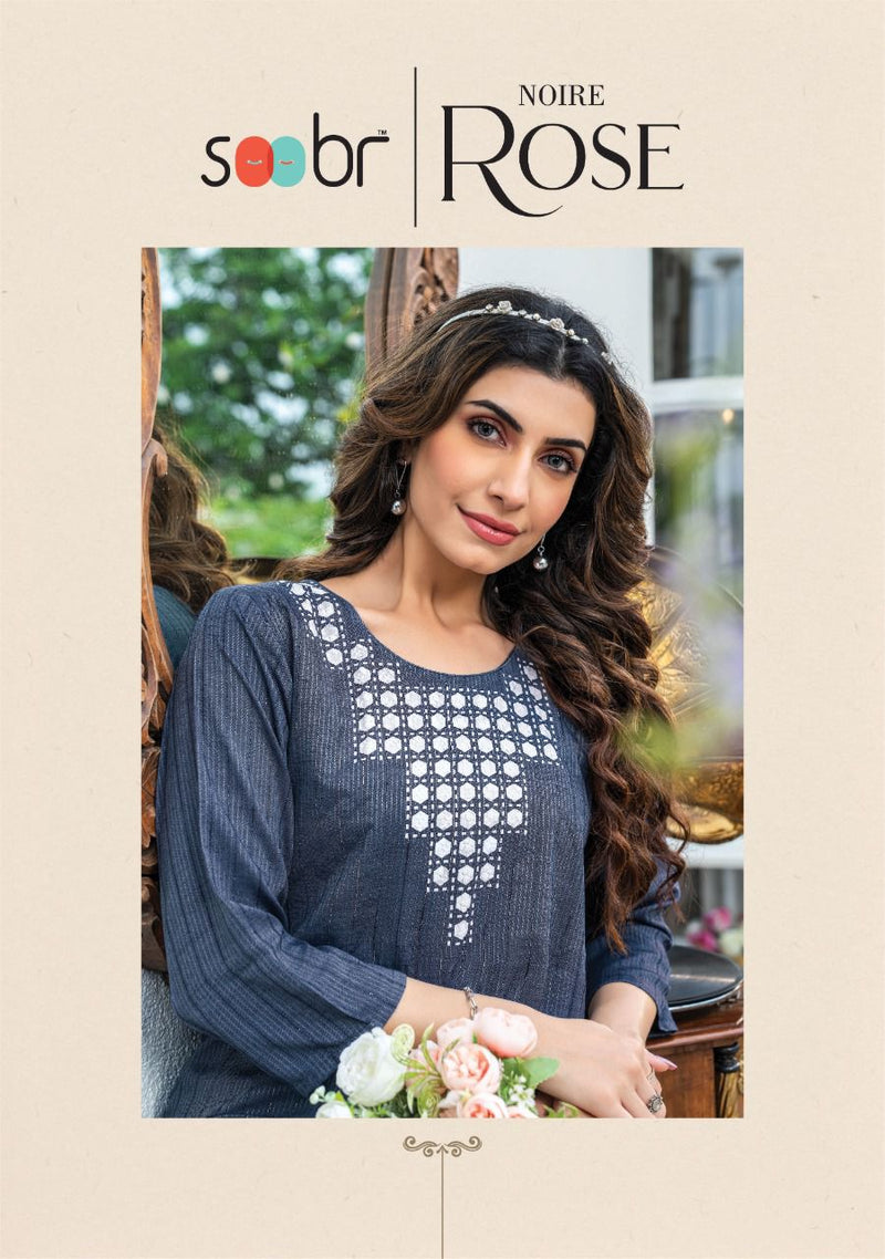 Soobr Rose Noire Rayon Stylish Designer  casual Wear Kurti